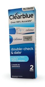 CLEARBLUE Double Check & Date - Pack Of 2 Pregnancy Test - 1 Digital & 1 Visual