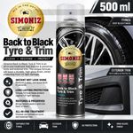 Simoniz Tyre and Trim Shine Back to Black Spray Wet Look Shine Plastic 500ml