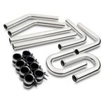 UNIVERSAL 8 PIECE ALLOY ALUMINIUM 2.5" TURBO BOOST INTERCOOLER HARD PIPE KIT