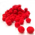 Red Pom Poms 25mm Choose pack Size 25 to 200 Xmas Craft Santa Reindeer Nose etc