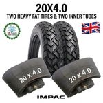 2-Pack 20x4.0 Fat E-Bike 2 Tires with 2 Inner Tubes | Heavy Duty All