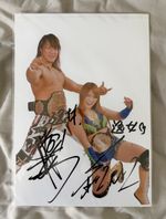 Hiroshi Tanahashi & Io Shirai Hand Signed Photo WWE NJPW Stardom