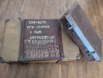 Vintage Leather Suitcase & Military Transit Trunk Set Rustic Decor Prop Luggage