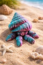 3D Printed large Hermit Crab Articulated Fidget Legs Poseable Toy two tone