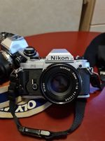 C Vintage Nikon FG-20 SLR Film Camera W/ Nikon Series E 50mm 1.8 Lens & Case