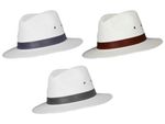 Classic 100% Cotton Fedora Panama Sun Summer Beach Holiday Hat Faux Leather Band