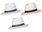 Classic 100% Cotton Fedora Panama Sun Summer Beach Holiday Hat Faux Leather Band