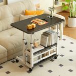 Height Adjustable Small PC Computer Desk Mobile Overbed Table Laptop Stand Shelf