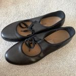 Bloch Black Leather Lace-Up Tap Shoes w/ Metal Tap Plates Flat UK 4.5