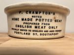 Potted Meat Pot F Crampton’s Portland Street Southport Earthenware Crock