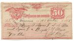COLOMBIA 1885 Certificado de Contenido Yv# 6 USED on Paper