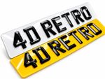 Number Plates - 4D UK RETRO  - BEVELLED DIAMOND PLATES (PAIR) ROAD LEGAL