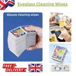 100Pcs Eyeglass Cleaning Wipes Portable Lens Cleaner for Glasses & Screens