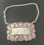 Antique Edwardian Silver Decanter Label SHERRY c.1910