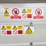 Magnetic Electrical Safety Warning Signs for testing and commissioning areas .