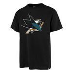 San Jose Sharks T-Shirt Men's 47 Brand Echo NHL Ice Hockey Black Top - New