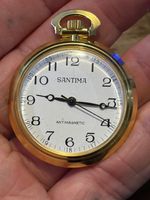 Santima Pocket Watch By Img Antimagnetic Manual Wind Working Lovely Condition