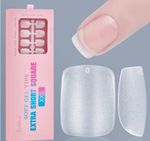 Short Soft Gel Nail Tips XXS Square Gel Matte Full Cover 300pc Extension