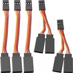 5 Pack Servo Extension Cables 50/75mm JR Male Female 26/22 AWG