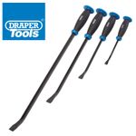 Draper 4pc Pry Bar Set Wrecking Crow Bars Pound Thru Soft Grip Hand Guards 08559