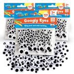 200-1200 Self Adhesive Googly Eyes Stick On Sticky Wobbly Wiggly Craft 7,11,15mm