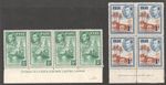 FIJI 1938 - 55 KING GEORGE VI - IMPRINT BLOCKS OF 4