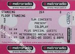 COLDPLAY Concert TiICKET original Newcastle 2005 18th December MINT-