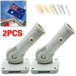 2pcs Adjustable Wall Mount Flag Windsock Pole Holder Bracket Flagpole Base UK