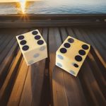 Old grained celluloid tri-color -cheater Illegal Dice 2 fours 2 sixs