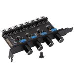 PC Fan Hub PC 8 Channel Fan Hub 4 Knob Cooling Fan Speed Controller For CPU