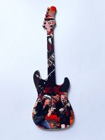 AC/DC rock band guitar 21cm x 7cm matt wood finish. Precision made
