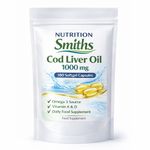 OMEGA 3 Fish Oil 1000mg - 180 Softgels, Cod Liver Oil, Heart Health, Circulation