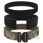 KRYDEX Tactical Battle Belt Laser Cut MOLLE Duty Pad Quick Release Buckle Camo