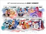 60th Memorial US President JOHN F. KENNEDY JFK/Jackie Stamp Sheet 2023 Liberia