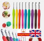 9Pcs Crochet Hooks Set Soft Grip Handles Knitting Needles Aluminum Multi Colour