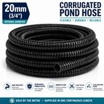 BLACK POND CORRUGATED FLEXIBLE HOSE FISH GARDEN FILTER PUMP FLEXI PIPE HOSING