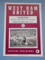 West Ham Everton FA Cup 5th Rd March 1963 mint condition