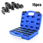 15x Heavy Duty Metric Crowfoot Wrench Set 8-24mm 3/8" 1/2" Dr Crow Foot Spanner