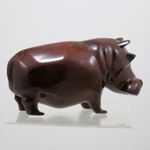 Carved - Hardwood -  Hippopotamus - length - 23 cm / weight - 1420g (heavy!!)