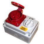 32A 5 Pin Interlock Socket Switch 32 Amp 415V Weatherproof IP44 3P+N+E 3 Phase