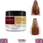 Collagen Keratin Hair Mask Treatment Deep Repair Damaged Frizzy Hair Soft Smooth