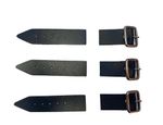 Sturdy Black Kilt Strap and Chrome Buckle with Leather Tab 1.25 Inch 3cm Wide x3