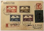 RARE 1933 LUXEMBOURG SOUVENIR POSTCARD LEIPZIG 6 CANCELS 