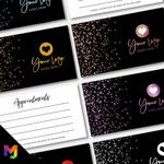 Custom Appointment Card Cards Glitter Style Modern Design Gold Rose Blue Pink
