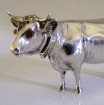 RARE ANTIQUE STERING SILVER COW BULL PEPPER POT CHESTER 1900 68g ANIMAL