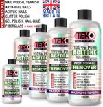 Acetone 100% Pure ACS/Lab Grade Nail Varnish Remover UV/LED GEL Soak Off UK 