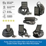 Pulse 10m/15m/30m/40m XLR Multicore Tour Grade Snake Stage Box Wall Mountable