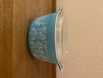 Vtg PYREX Butterprint Dish 471 Aqua Casserole Dish Amish Rooster w/lid