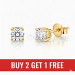 9ct Gold Cubic Zirconia Stud Earrings Hypoallergenic Pair