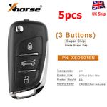 5x Xhorse XEDS01EN Super Remote Key For DS 3 Buttons For VVDI Key Tool Max/VVDI2